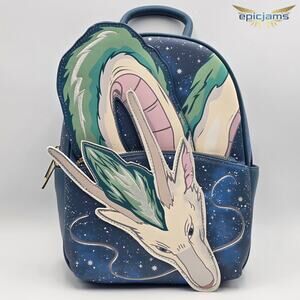 Studio Ghibli Spirited Away Haku Dragon Stars Blue Mini Backpack Bag New